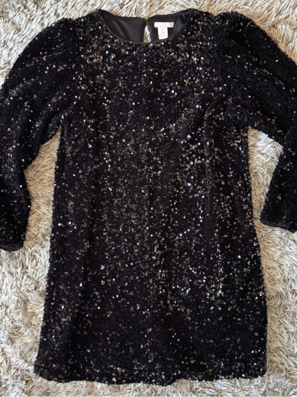 H&M Black Sequin Shift Dress